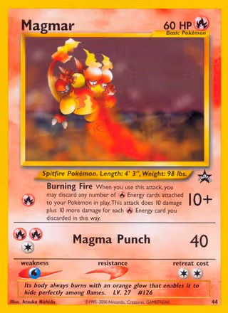 Magmar 44/53 Pokemon card