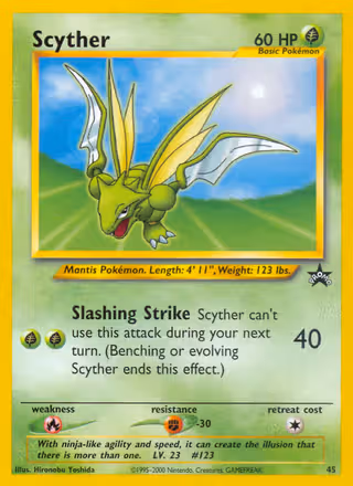Scyther 45/53 Pokemon card