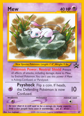 Mew 47/53 Pokemon card