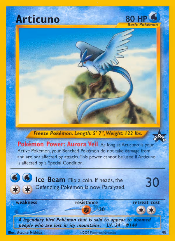 Articuno 48/53 Pokemon card