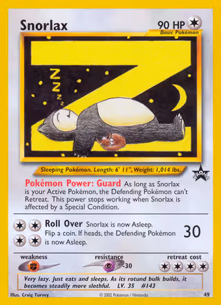 Snorlax 49/53 Pokemon card