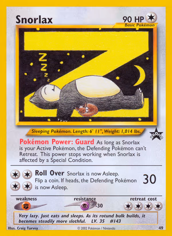 Snorlax 49/53 Pokemon card