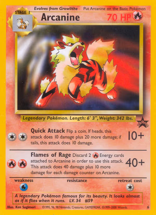 Arcanine 6/53 Pokemon card