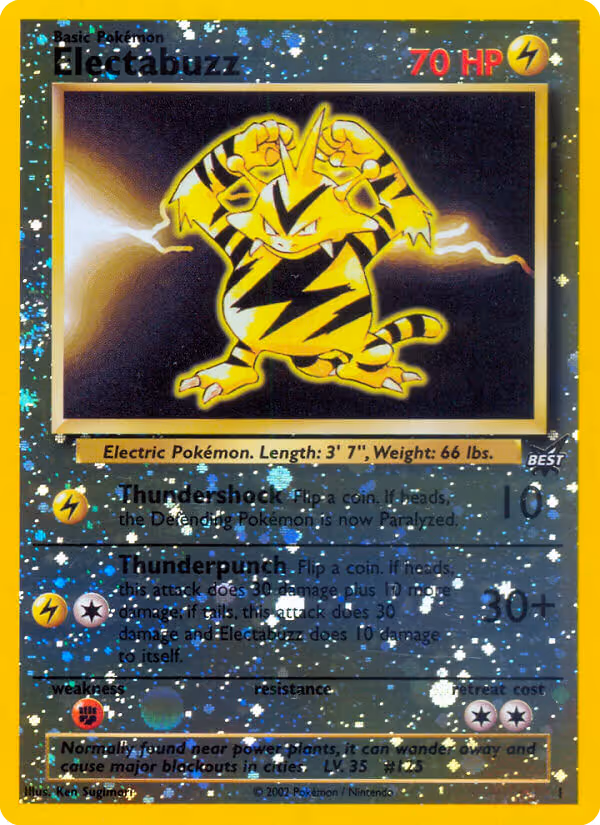 Electabuzz 1/9 Pokemon card