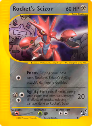 Rocket’s Scizor 4/9 Pokemon card