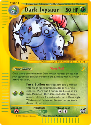Dark Ivysaur 6/9 Pokemon card