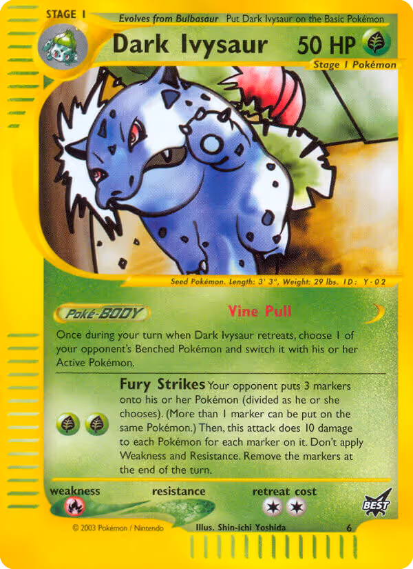 Dark Ivysaur 6/9 Pokemon card