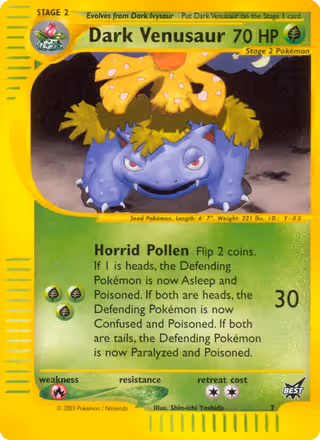 Dark Venusaur 7/9 Pokemon card