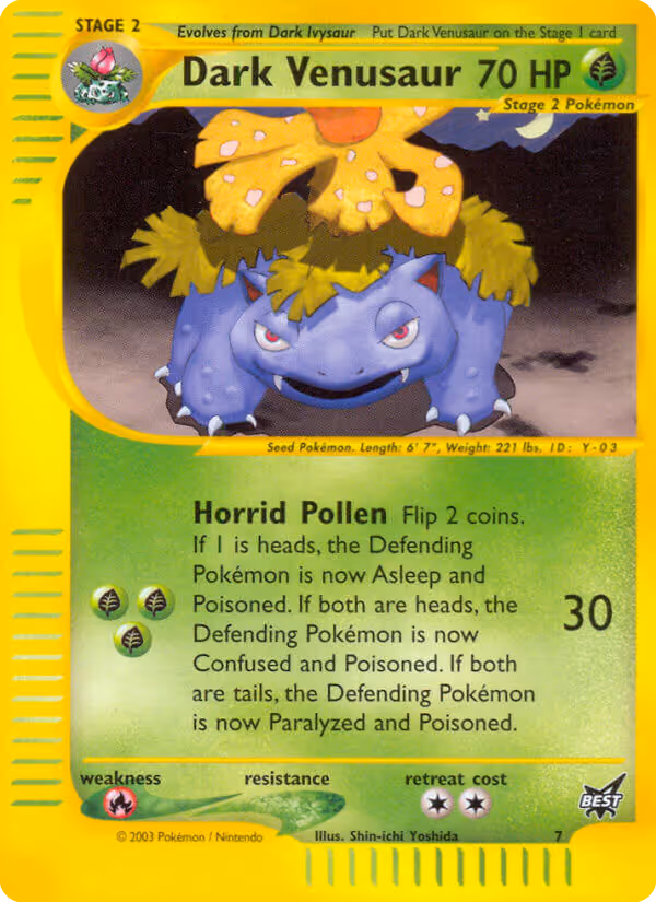 Dark Venusaur 7/9 Pokemon card