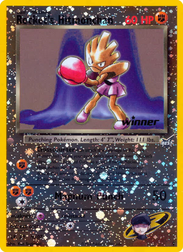 Rocket’s Hitmonchan 9/9 Pokemon card