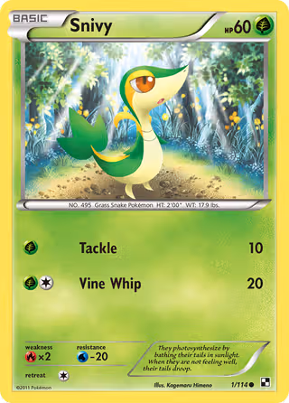 Snivy 1/114 Pokemon card