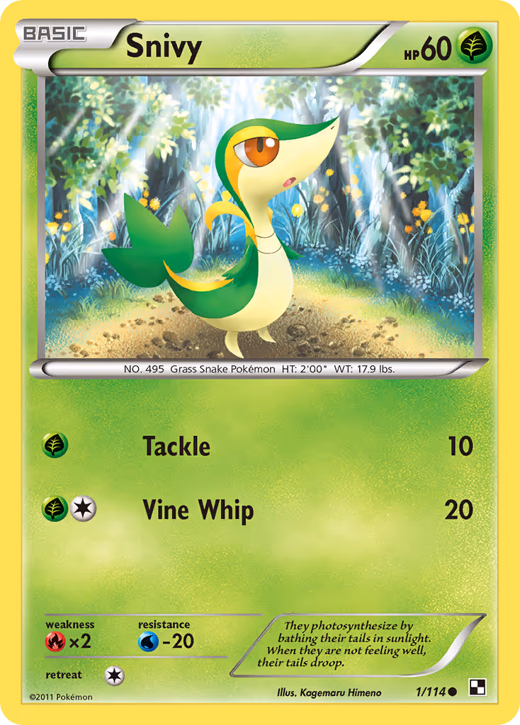 Snivy 1/114 Pokemon card