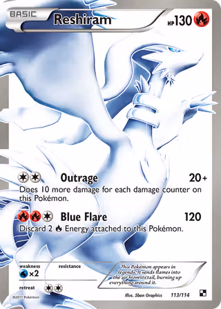 Reshiram 113/114 Pokemon card