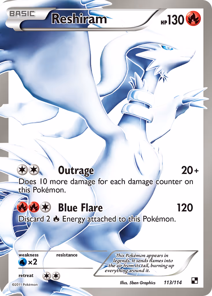Reshiram 113/114 Pokemon card