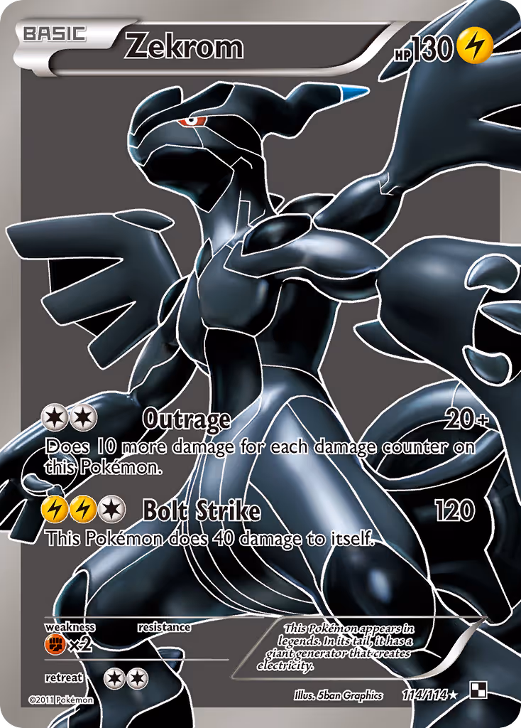Zekrom 114/114 Pokemon card