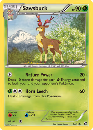 Sawsbuck 14/114 Pokemon card