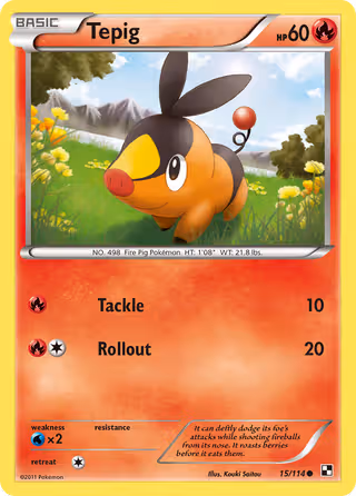 Tepig 15/114 Pokemon card