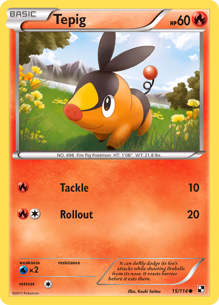 Tepig 15/114 Pokemon card