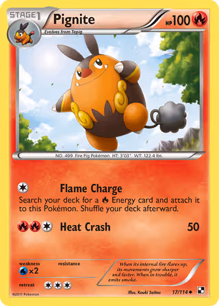 Pignite 17/114 Pokemon card