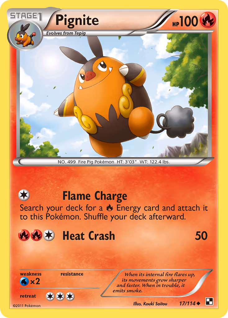 Pignite 17/114 Pokemon card