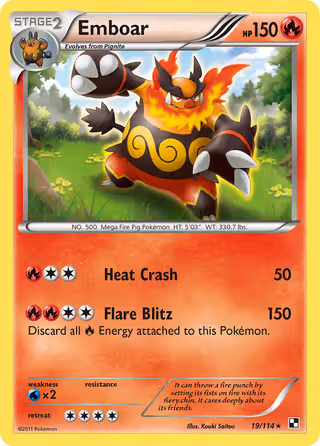 Emboar 19/114 Pokemon card