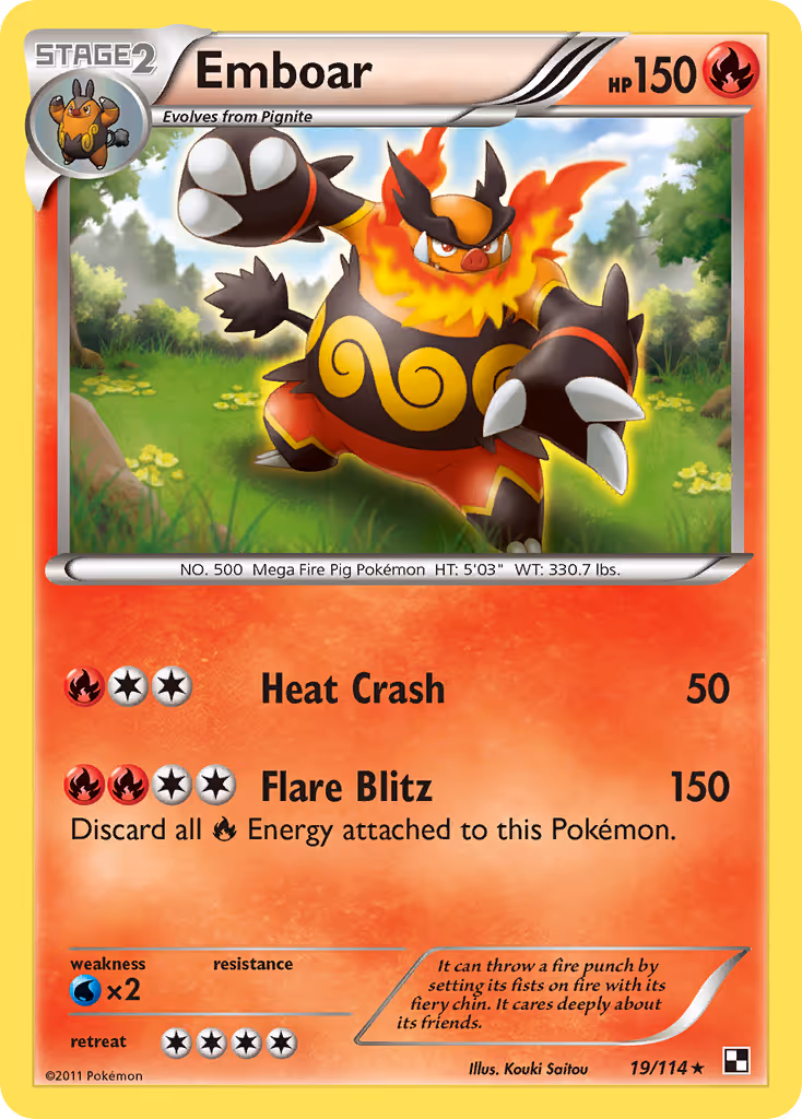 Emboar 19/114 Pokemon card