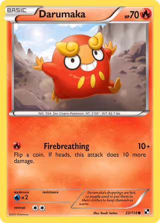 Darumaka 23/114 Pokemon card