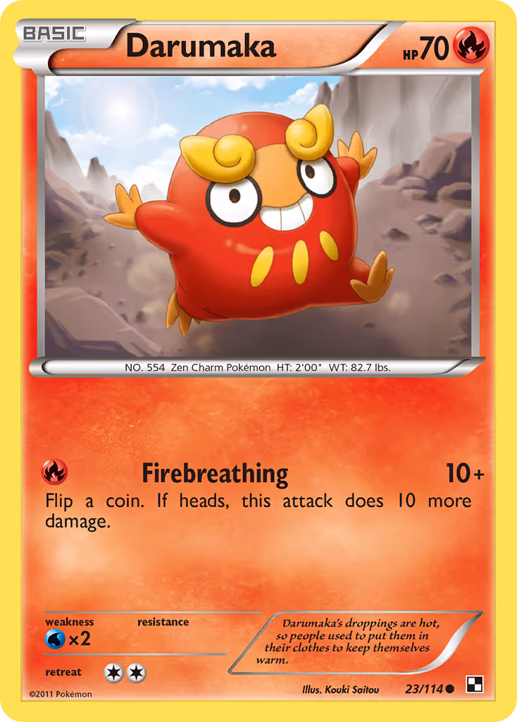 Darumaka 23/114 Pokemon card
