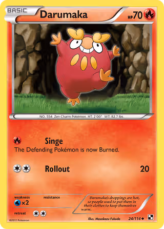 Darumaka 24/114 Pokemon card