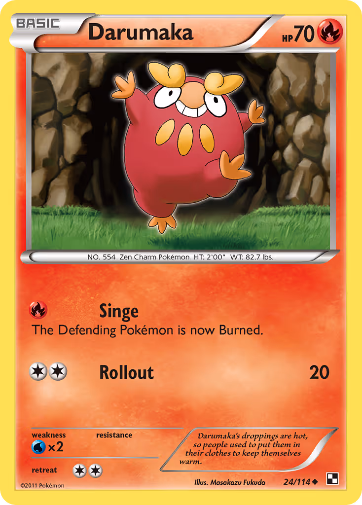 Darumaka 24/114 Pokemon card
