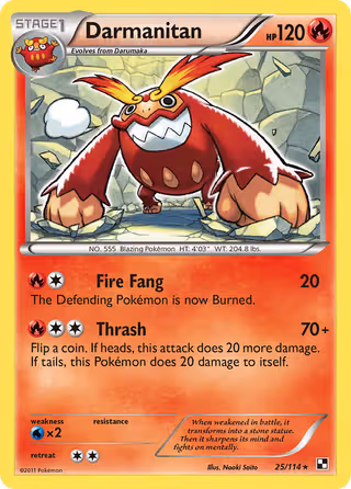 Darmanitan 25/114 Pokemon card