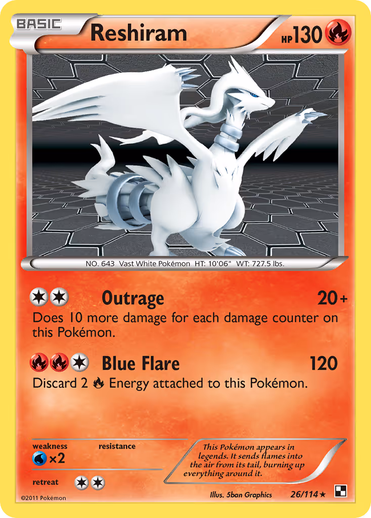 Reshiram 26/114 Pokemon card