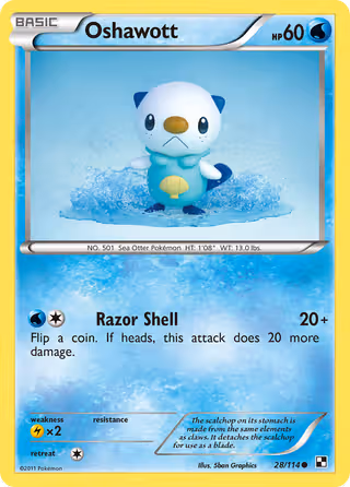 Oshawott 28/114 Pokemon card