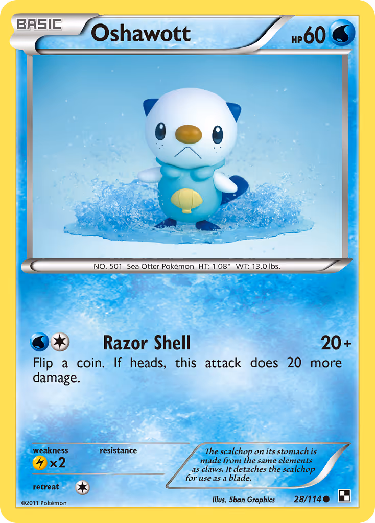 Oshawott 28/114 Pokemon card
