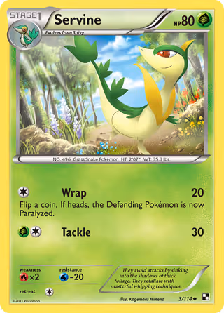 Servine 3/114 Pokemon card