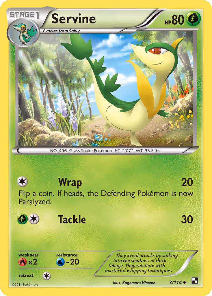 Servine 3/114 Pokemon card
