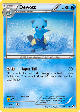 Dewott 30/114 Pokemon card