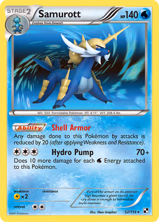 Samurott 32/114 Pokemon card