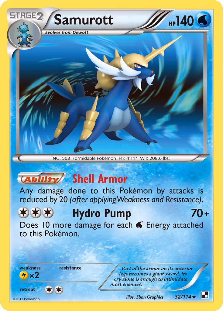 Samurott 32/114 Pokemon card