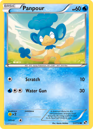 Panpour 33/114 Pokemon card