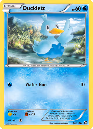Ducklett 36/114 Pokemon card