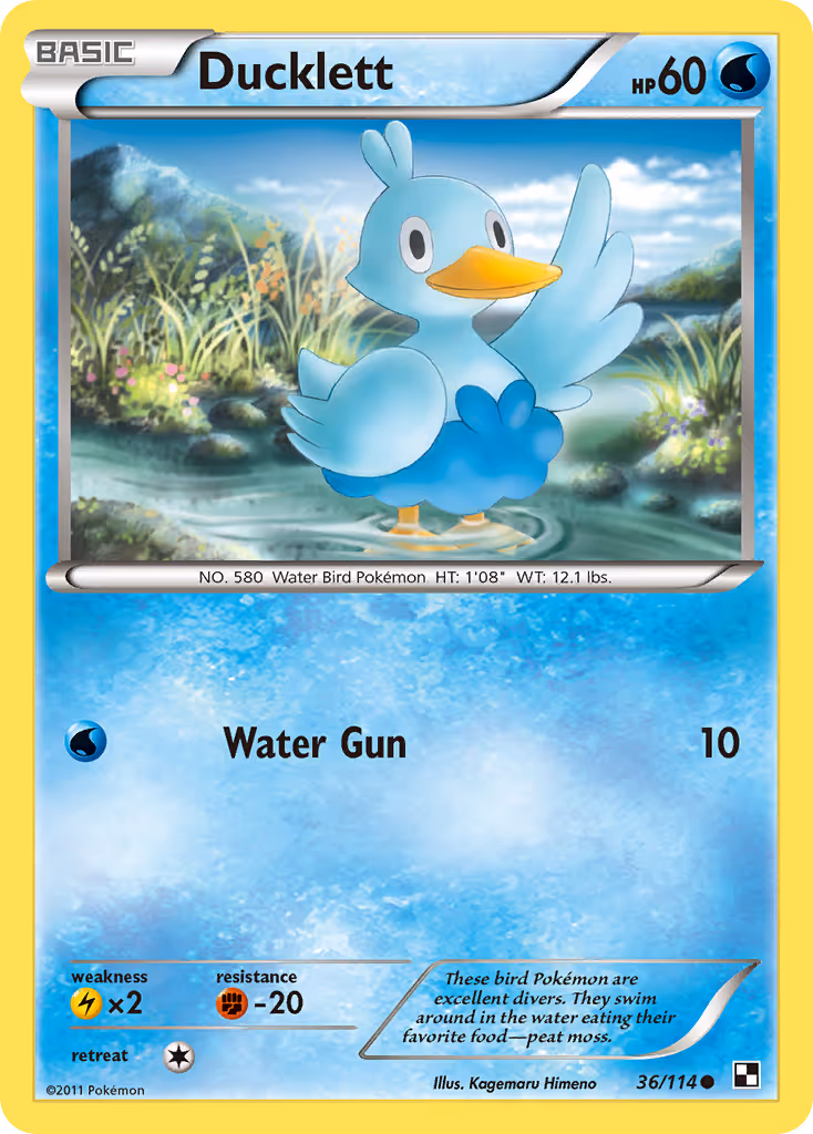 Ducklett 36/114 Pokemon card