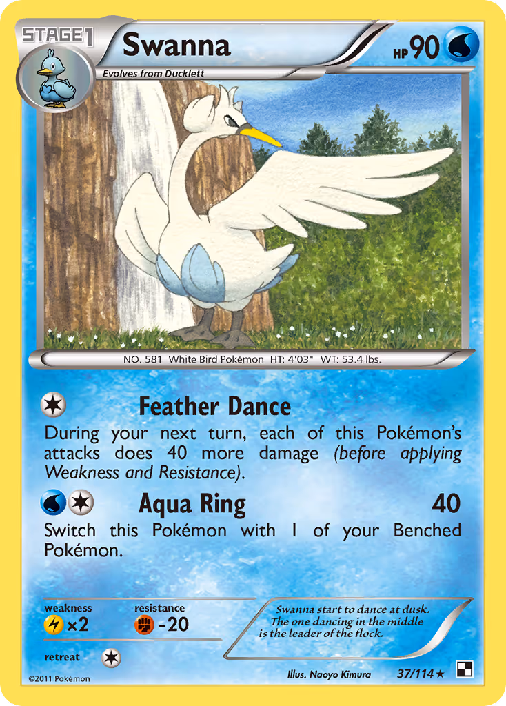 Swanna 37/114 Pokemon card