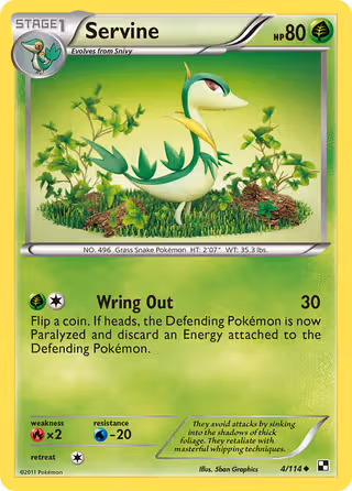 Servine 4/114 Pokemon card