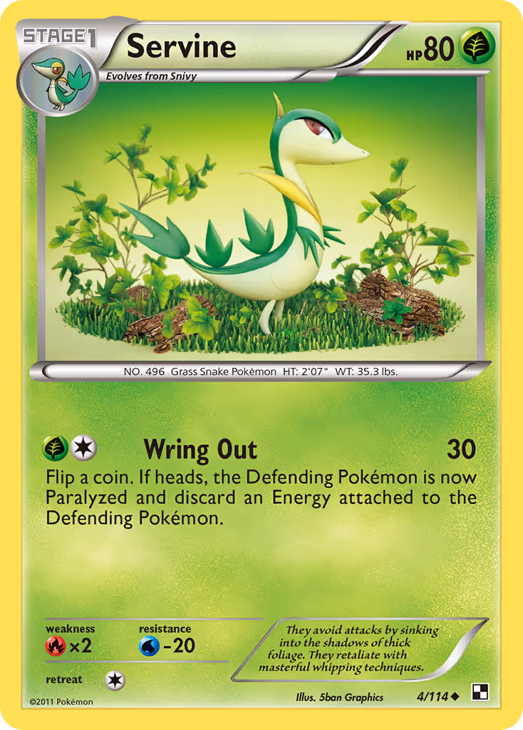Servine 4/114 Pokemon card