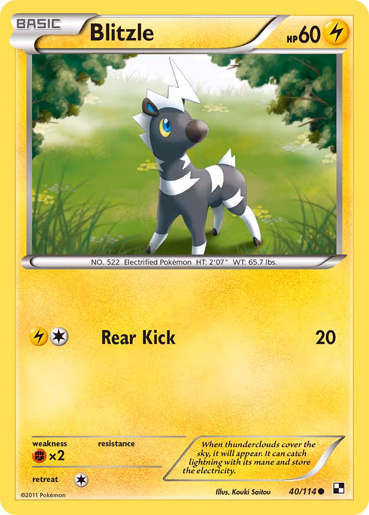 Blitzle 40/114 Pokemon card