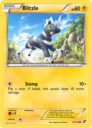 Blitzle 41/114 Pokemon card