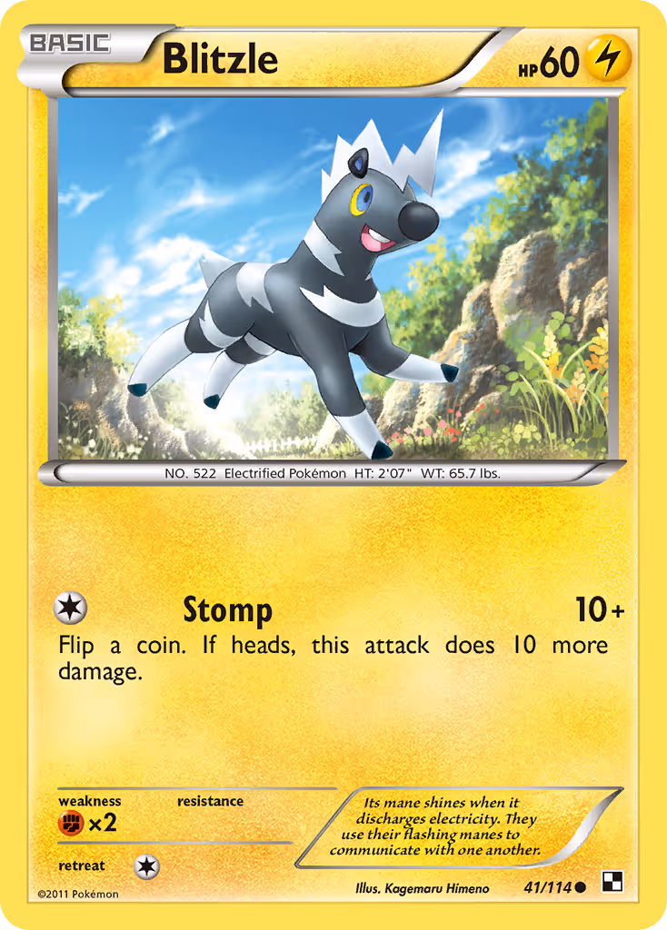 Blitzle 41/114 Pokemon card