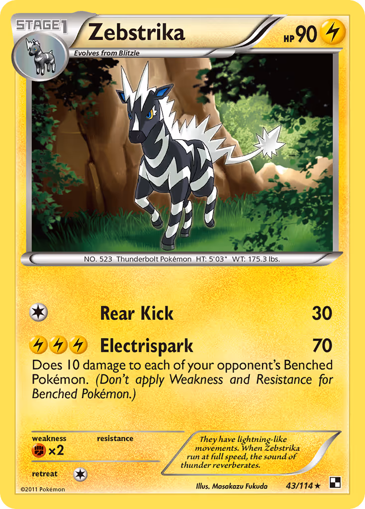 Zebstrika 43/114 Pokemon card