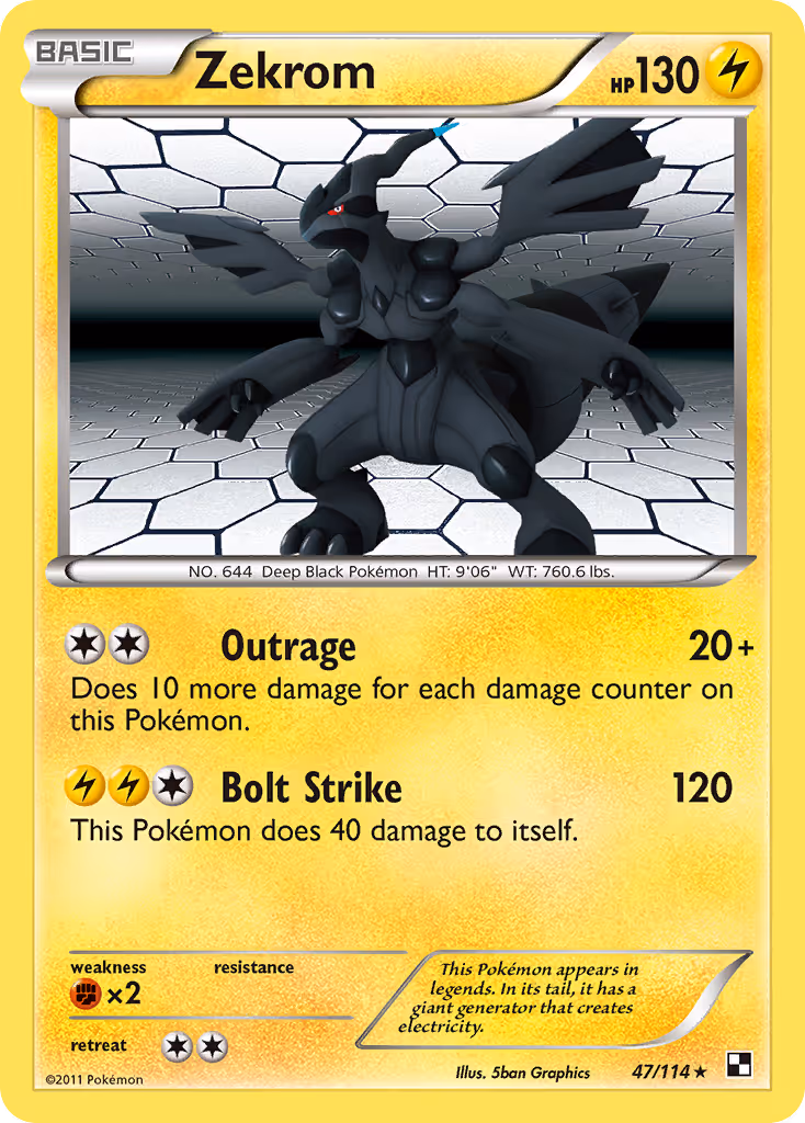 Zekrom 47/114 Pokemon card